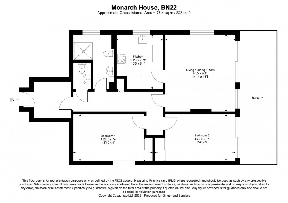 Floorplan for Royal Parade, Monarch House Royal Parade, BN22
