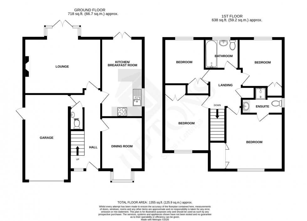 Floorplan for Darent Close, Stone Cross, BN24