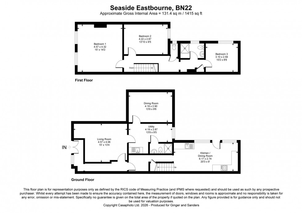 Floorplan for Seaside, Eastbourne, BN22