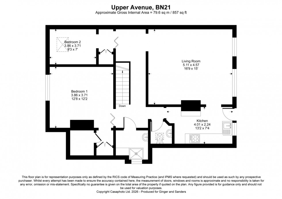 Floorplan for Upper Avenue, Helensgate, BN21