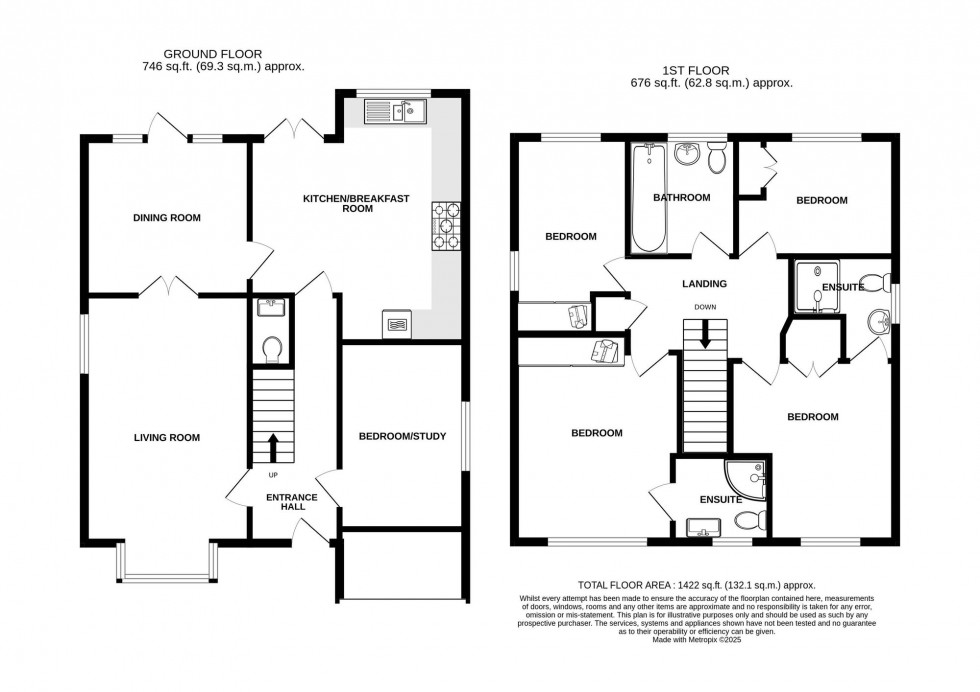 Floorplan for Darent Close, Stone Cross, BN24