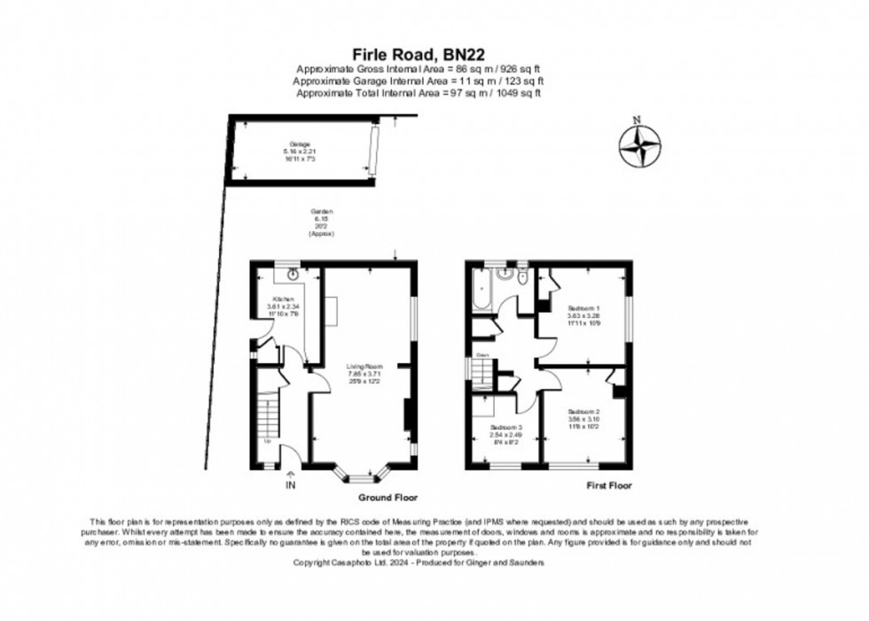 Floorplan for Firle Road, Eastbourne, BN22